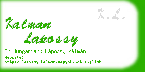 kalman lapossy business card